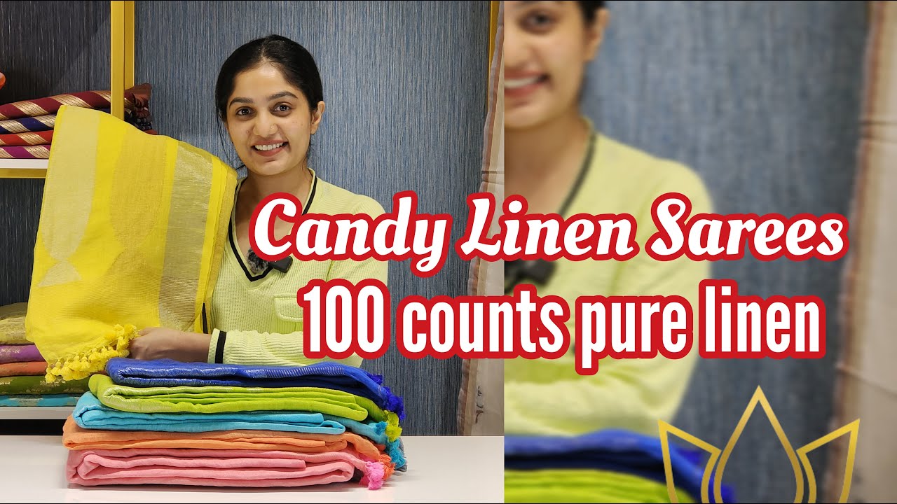Pure linen Sarees || Candy Linen Sarees || Kanchivaram by Arya