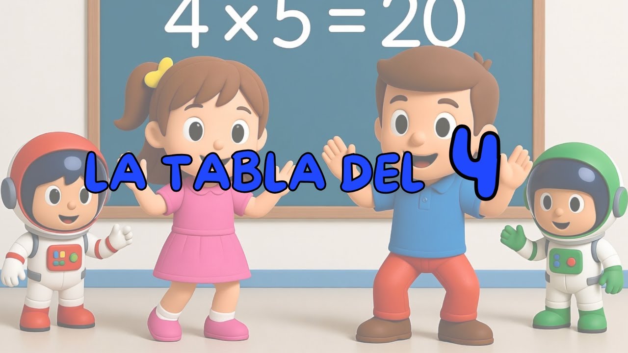 La TABLA DE MULTIPLICAR del 4 FÁCIL Y DIVERTIDA cantando y bailando.