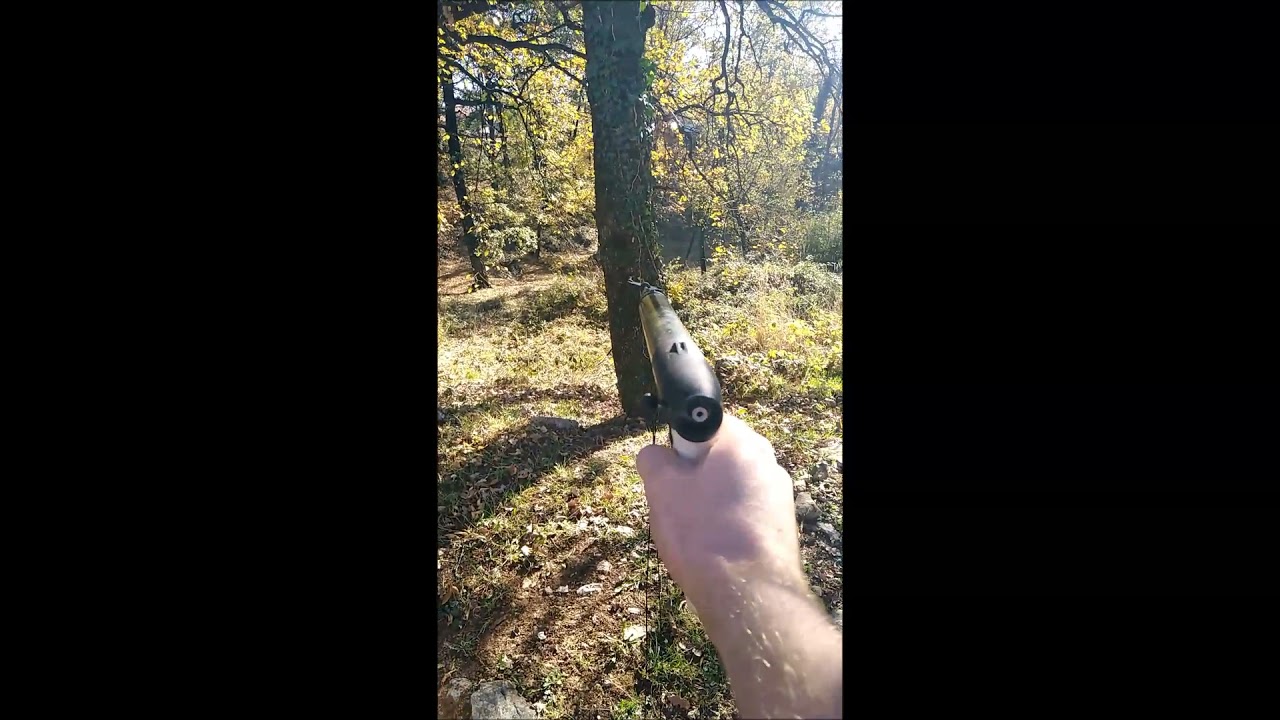 Pneumatic spear gun out of water