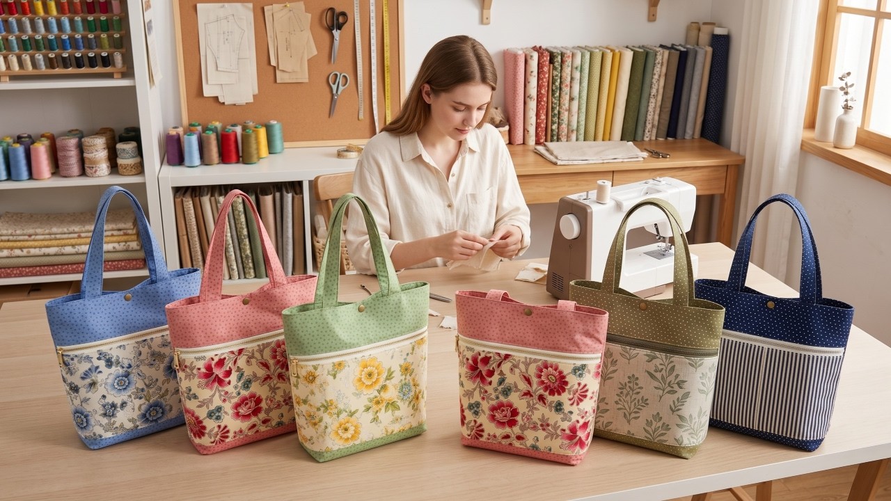 Sew a super convenient bag with a large zippered compartment 💟 Easy to sew and fast