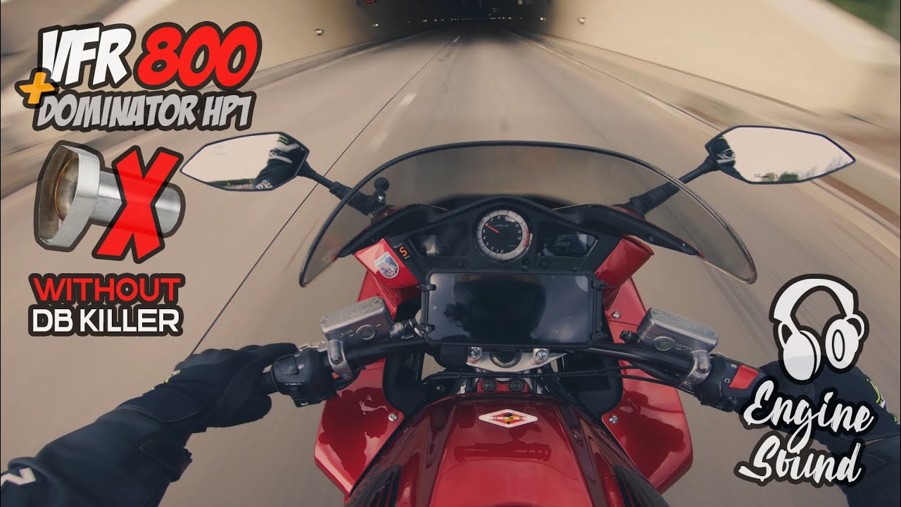 DEEPTONE SYMPHONY🎶 | VFR800 + DOMINATOR HP1 (DB KILLER OFF) | 🎧 ENGINE SOUND in the TUNNELS 😎