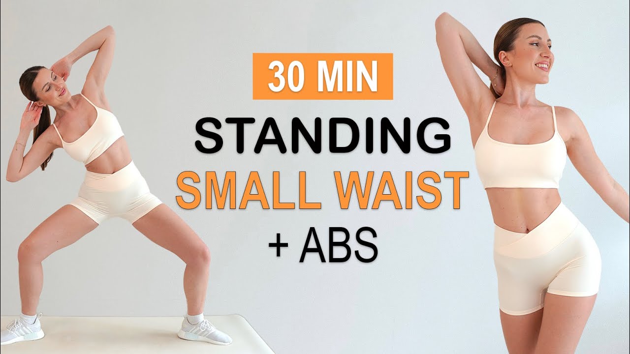 Get a Small Waist and Visible Abs with this 30 Min Standing HIIT workout | No Jumping, No Repeat