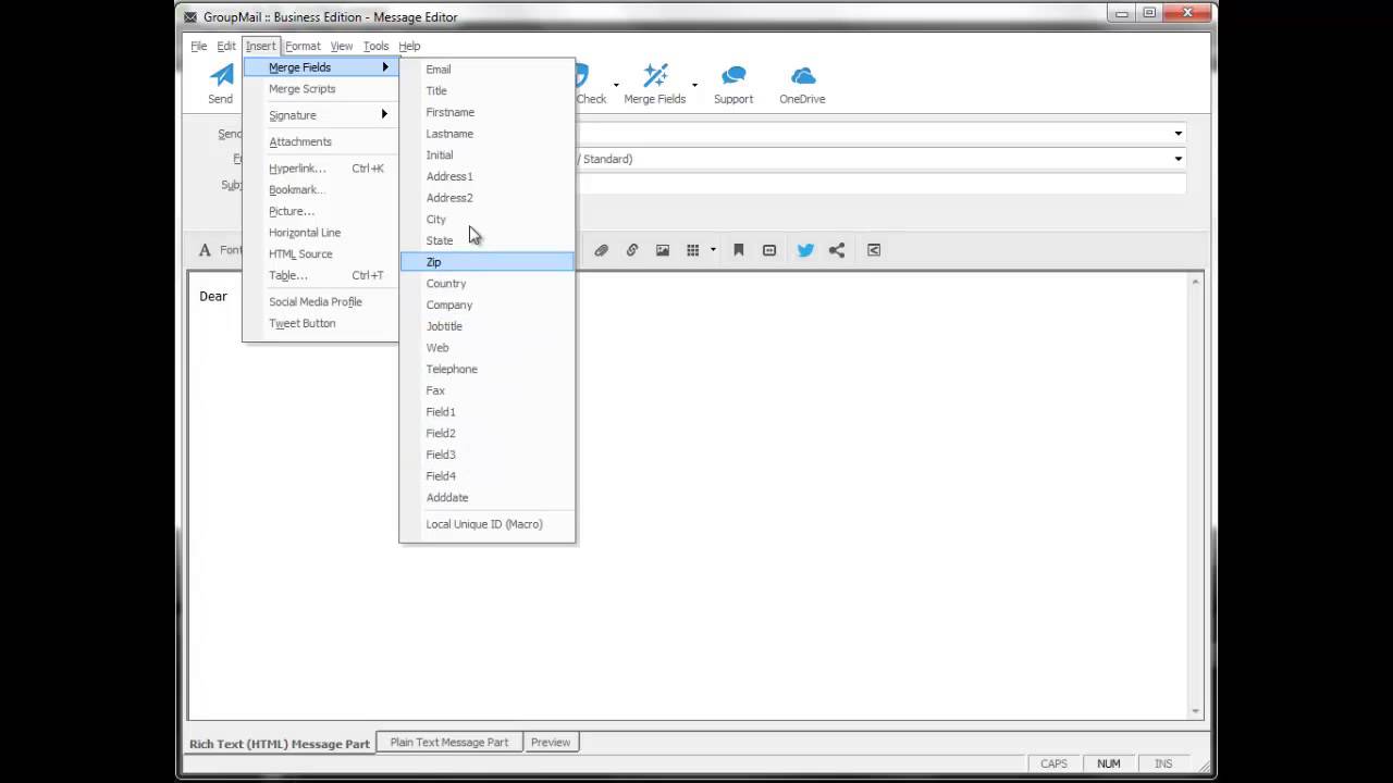 Adding Personalization to your GroupMail Message