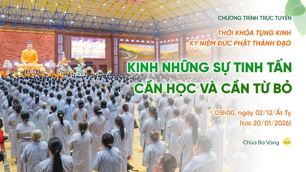 🔴 [TRỰC TIẾP] Chương trình 1: Ngày 1 - Tụng kinh kỷ niệm Đức Phật thành đạo | 02/12/Ất Tỵ