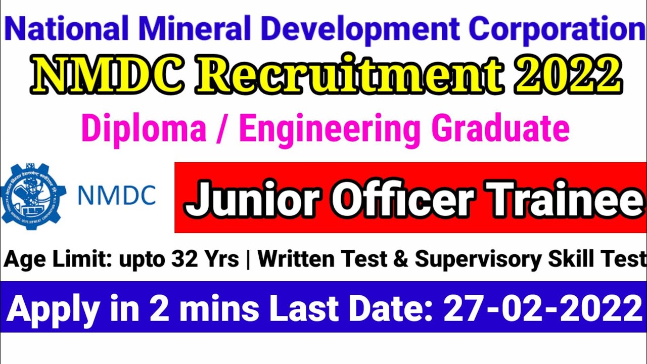 NMDC recruitment 2022|Junior Officer Trainee Posts|Government jobs 2021|arasuvelai 2021|Anbarivu
