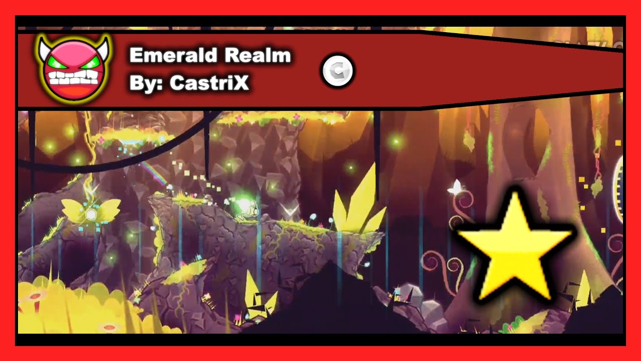 [DEMON LEVEL] Geometry Dash - Emerald Realm by CastriX (All 1 Coin) 100% Complete