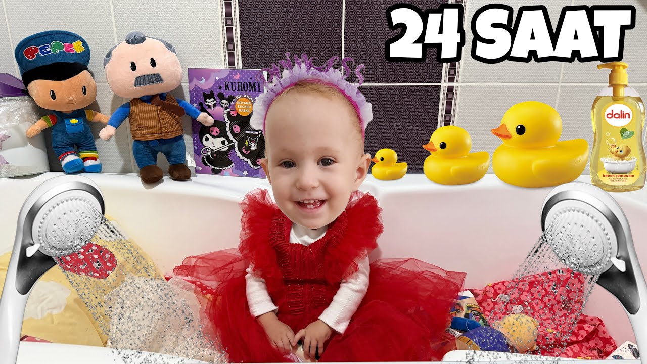 ASEL MİRA ODASINI BANYOYA TAŞIDI 24 SAAT BANYODA KALDIK !! 