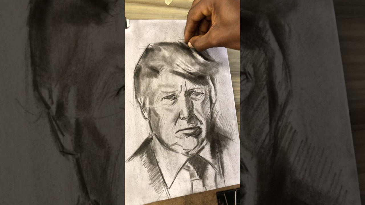 Portrait Drawing of Donald trump 😱#princewisdomart #art #shorts #donaldjtrump #usa #america #daily