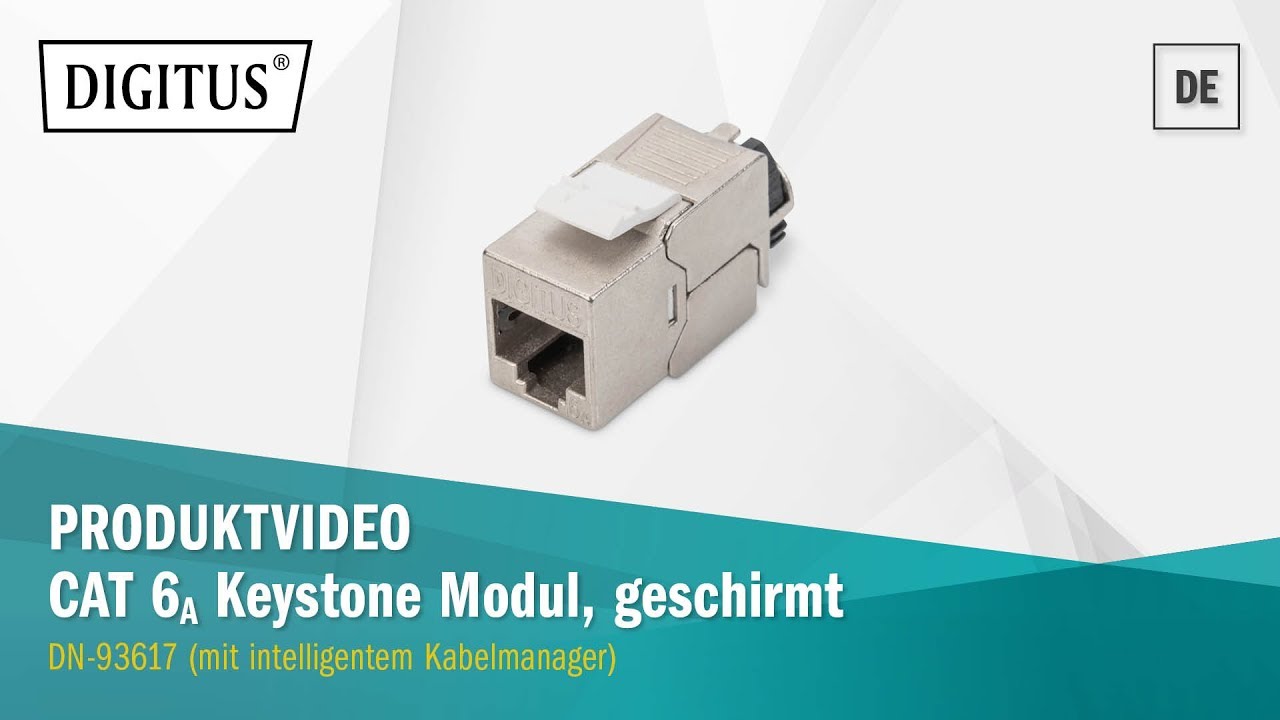 DIGITUS&reg; CAT 6A Keystone Modul, geschirmt, werkzeuglos, intelligenter Kabelmanager (DN-93617)