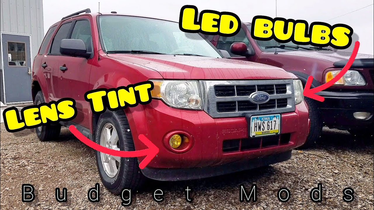 LED Headlight AND Fog Light Install PLUS Yellow Lens Tint! Ford Escape Upgrade - Budget Mods!