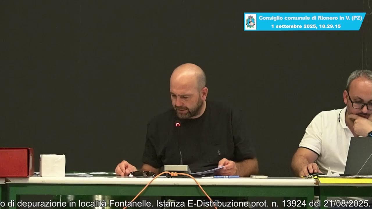 Consiglio Comunale di Rionero in Vulture (PZ) del 1° settembre 2025
