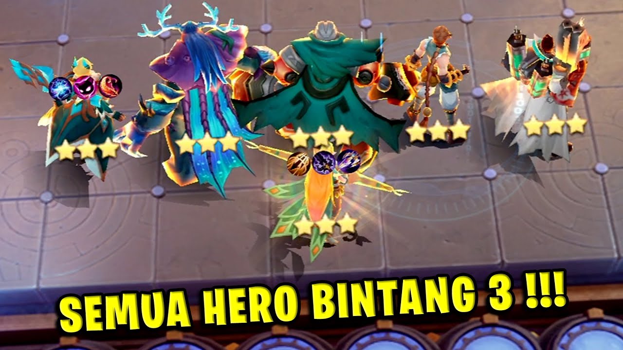 SEMUA HERO BINTANG 3 PAKE NATURE EVA 3! - Magic Chess Mobile Legends