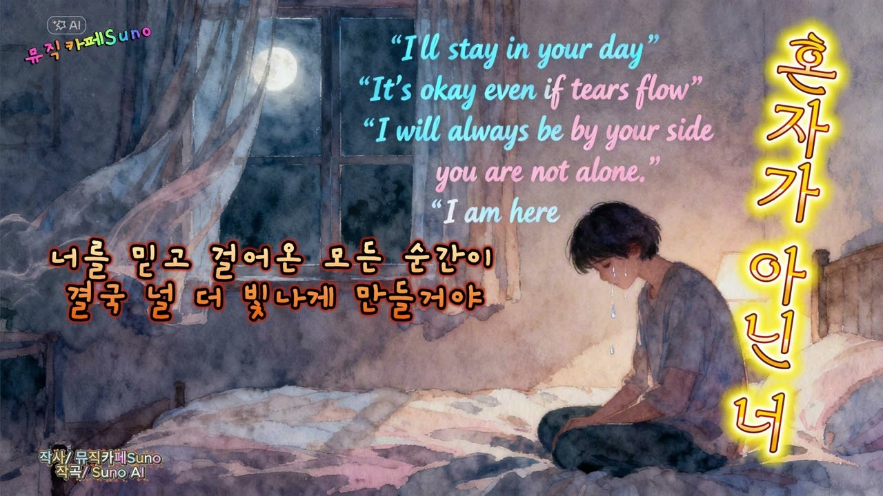 《혼자가 아닌 너》너를 믿고 걸어온 모든 순간이 결국 널 빛나게 만들거야 #발라드 #트로트 #kpop #국내발라드모음#감성음악#신청사연받아나만의 노래만들기#ai음악