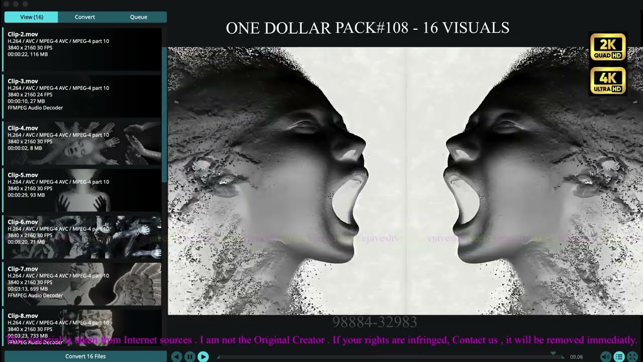 One Dollar Pack#108  - 16 Visuals