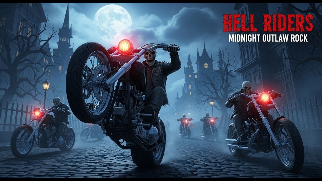Midnight Skull Rider #OutlawIronSkull #MidnightRider #SkullBiker #NightRide