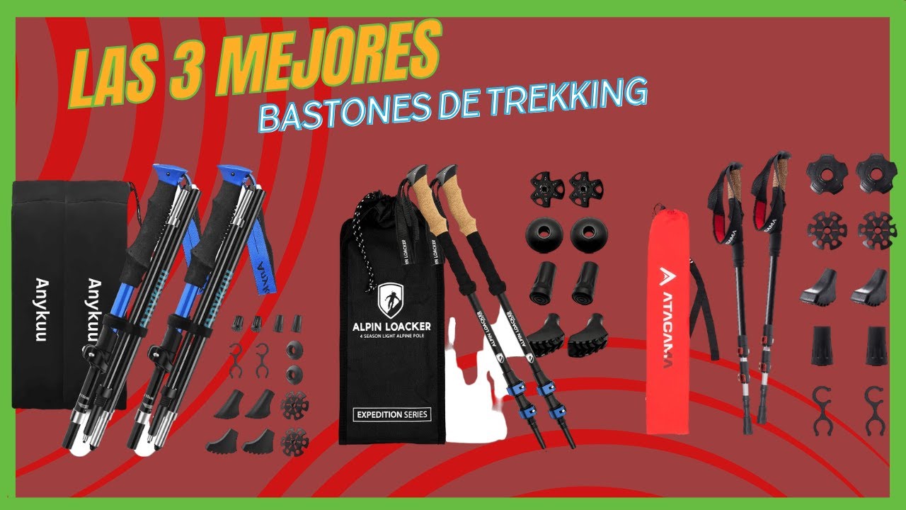 😮 Los 3 MEJORES BASTONES de TREKKING 2025 en AMAZON   PALOS de SENDERISMO Calidad Precio