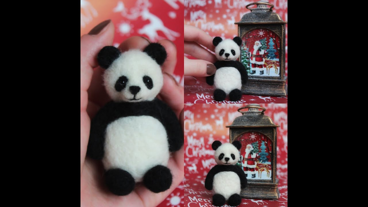 Needle felted Panda tutorial 🐼