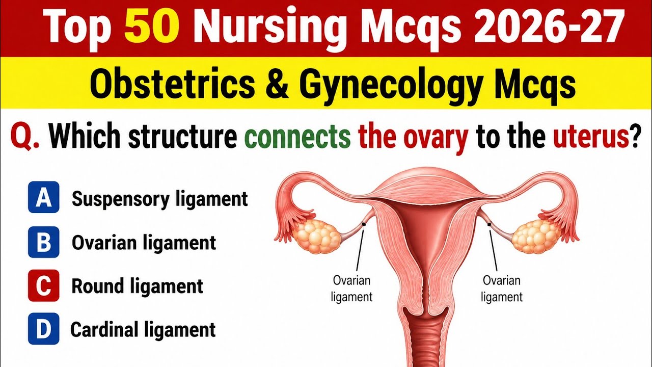 Top 50 nursing mcqs 2026-27 |Obstetrics & gynecology mcqs | obg  nursing mcqs | nursing examsmcq
