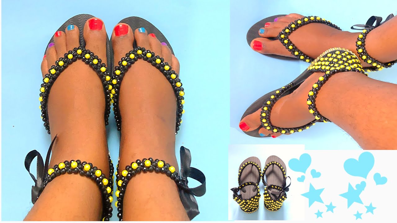 HOW  TO MAKE BEAD SANDALS.BEGINNER FRIENDLY