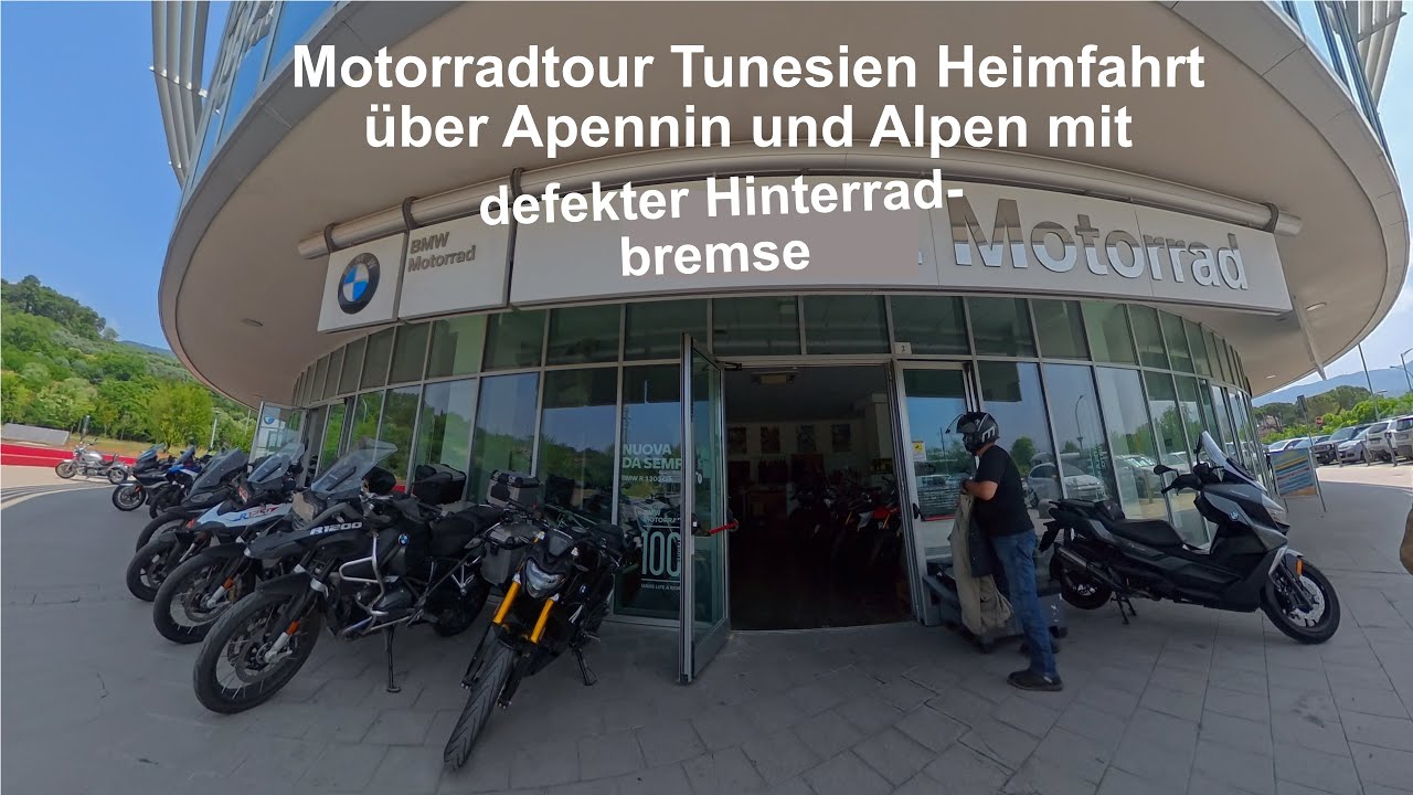 Motorradtour Tunesien #10 Heimfahrt über Apenin und Alpen ohne Hinterradbremse😳
