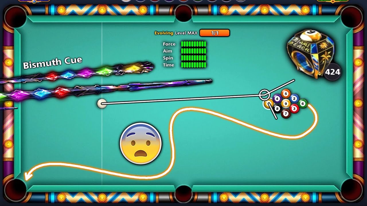 LEVEL 816 Miami RINGS 424 ONE SHOT = WIN w BISMUTH Animated Cue Level MAX - GamingWithK 8 Ball Pool