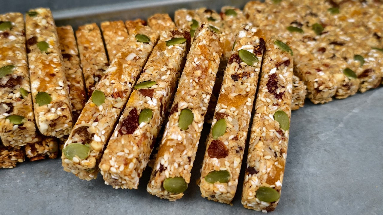 بمب انرژی سالم، بدون شکر و آرد، میان وعده عالی برای مدارس و ورزشکارها،طرز تهیه گرانولا بار رژیمی
