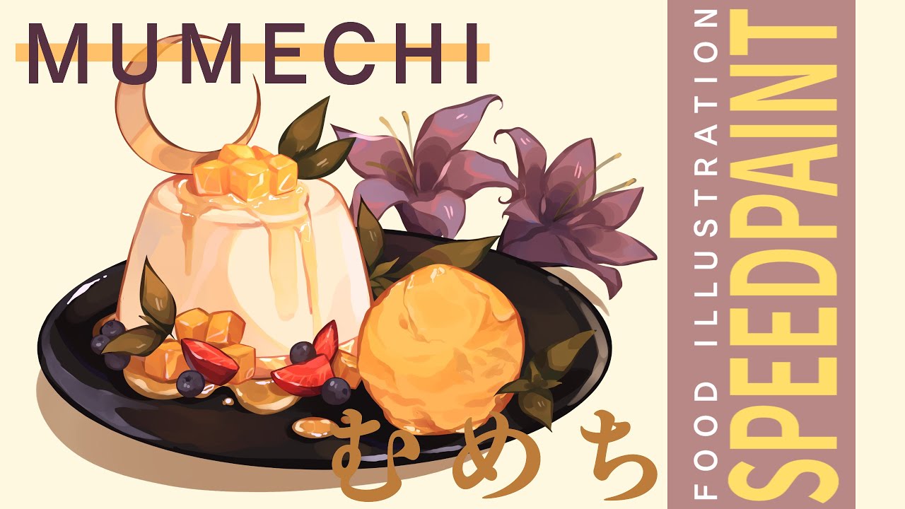 [FOOD ILLUSTRATION SPEEDPAINT] - Panna Cotta and Mango Sorbet
