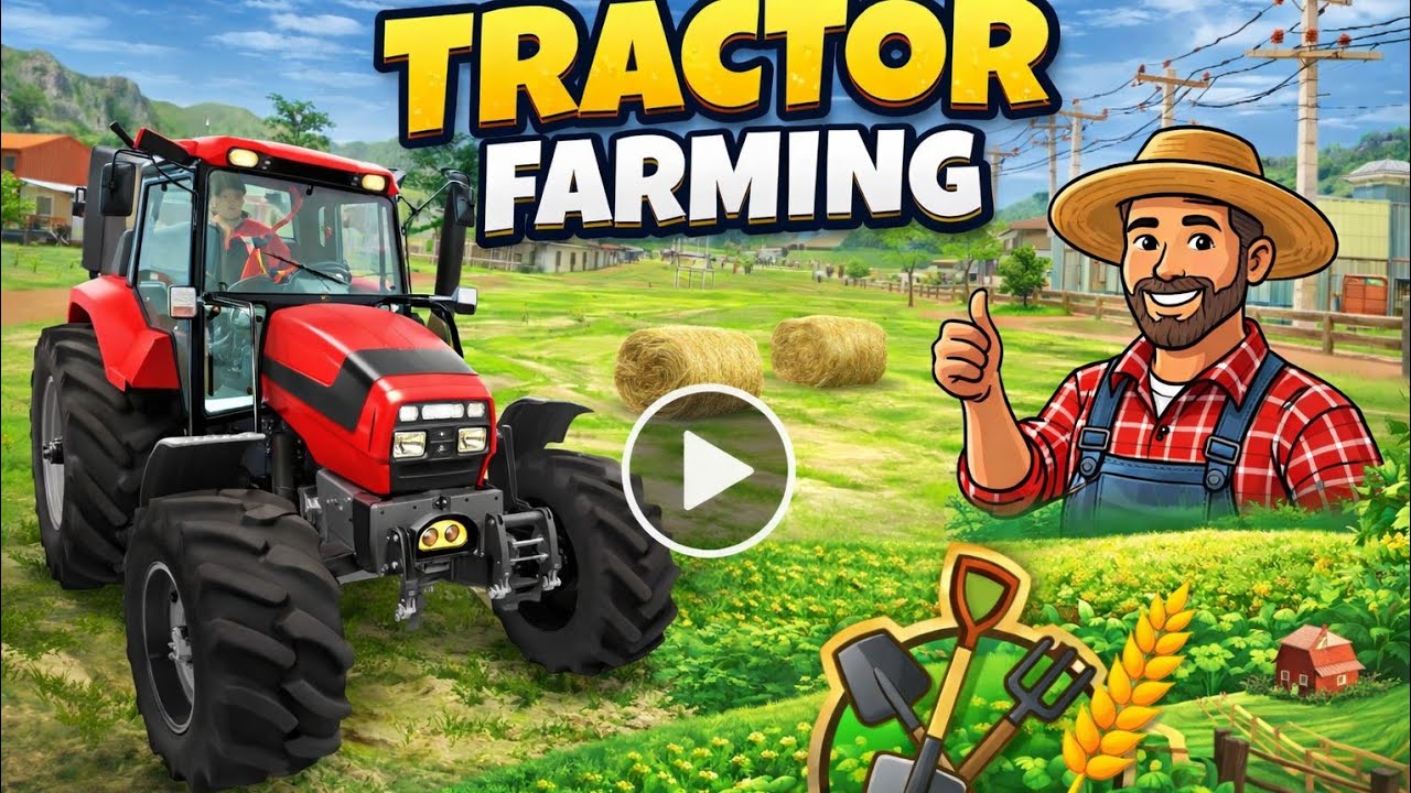 Кошение травы красным трактором 🚜 Мощный красный трактор для кошения травы 🌿 | Симулятор фермерства