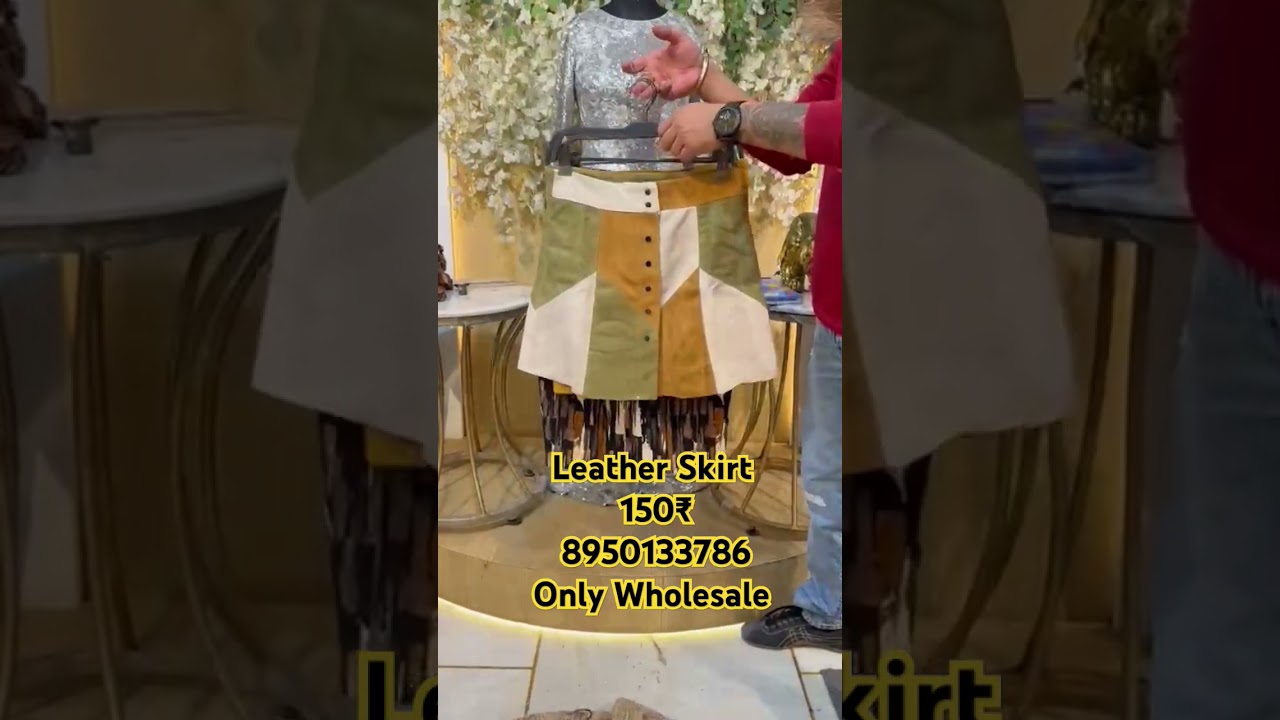 Brand Export Surplus Korean Leather Skirt 150₹only Wholesale 8950133786 #export #surplus #korean