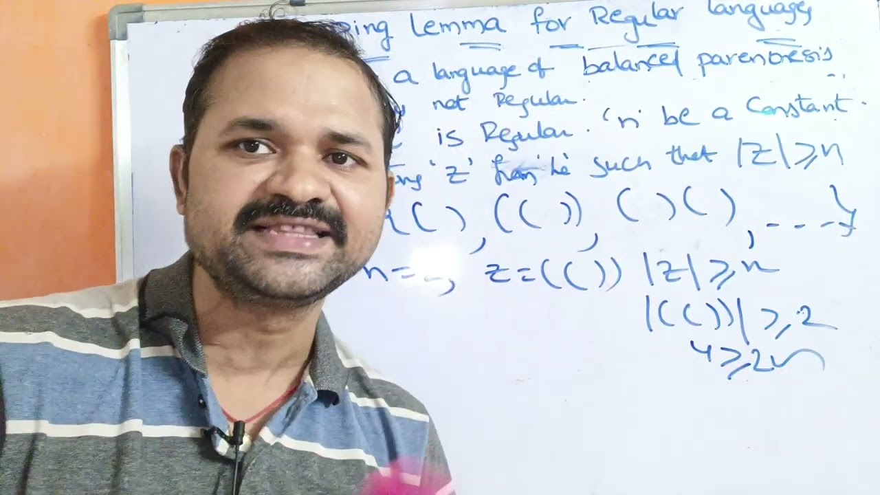 Show that a language of balanced parenthesis is not regular || pumping Lemma for Regular Languages