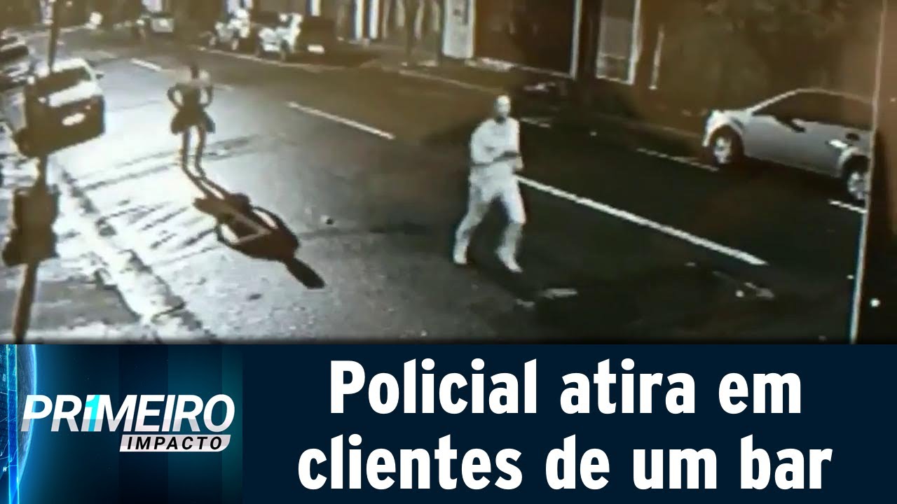 Flagrante: Policial atira contra clientes de bar ap&oacute;s discuss&atilde;o | Primeiro Impacto (11/04/19)