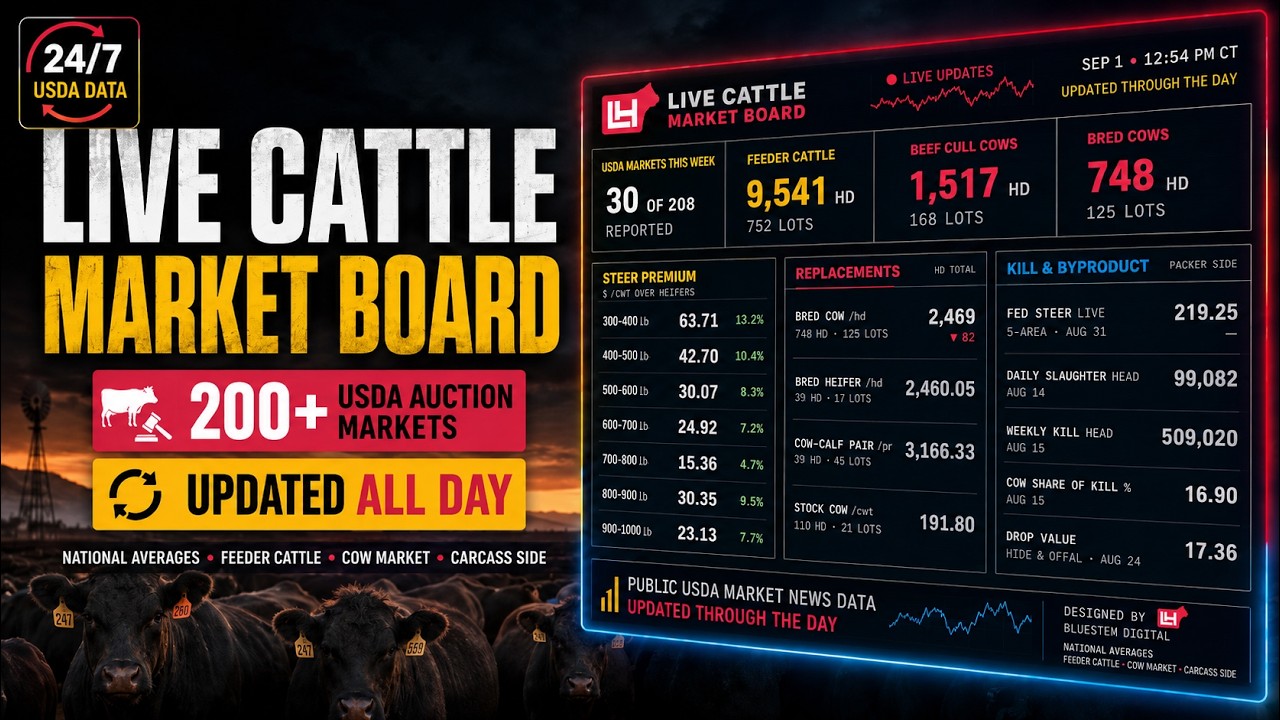 Live Cattle Market Board &mdash; 200+ USDA Auction Markets, Updated All Day