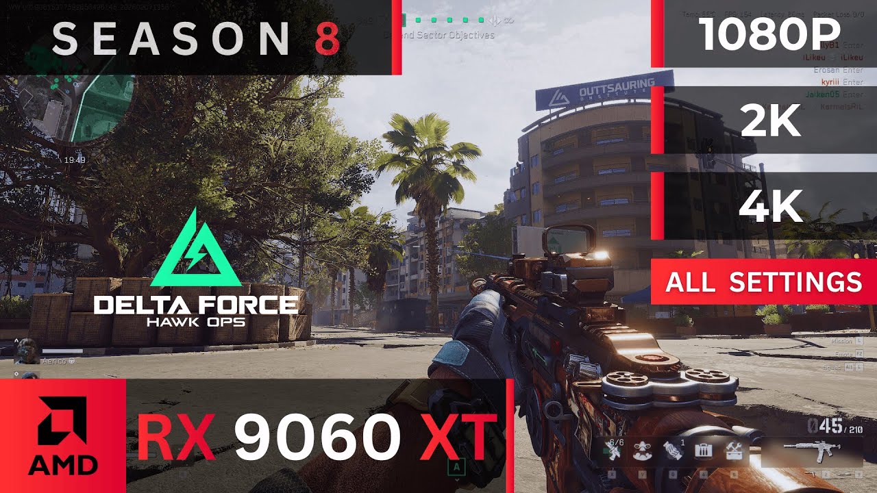 Delta Force Season 8 Benchmark | RX 9060 XT 16GB + Ryzen 7 7800X3D | 1080p, 1440p & 4K