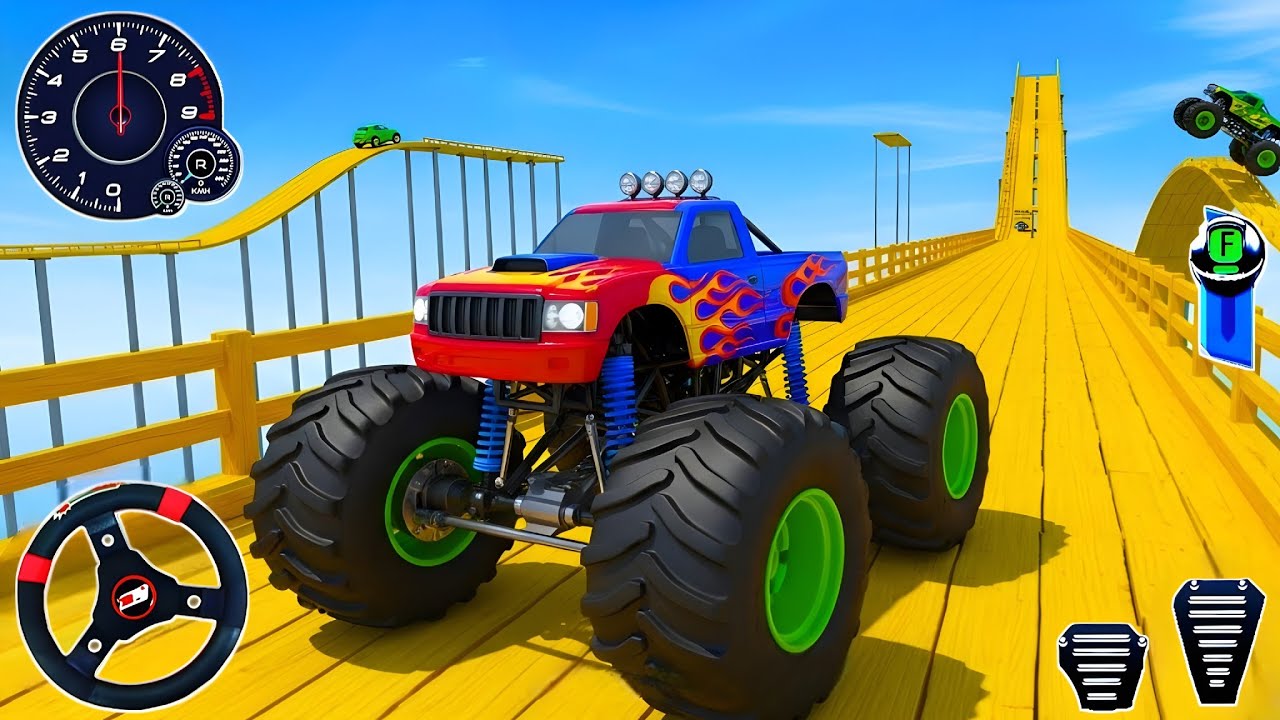 Monster Truck Mega Ramp Racing - Impossible GT  Car Stunt Master 3D - Android Gameplay 