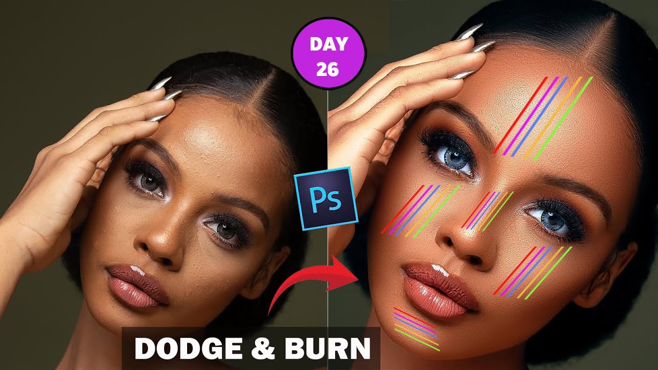 5 профессиональных техник осветления и затемнения в Photoshop | Ретуширование кожи для достижения...