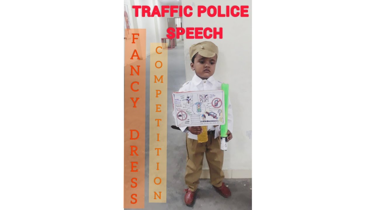 Fancy dress competition speech in English |Traffic police speech|  Speech by UKG student Nikhilesh |