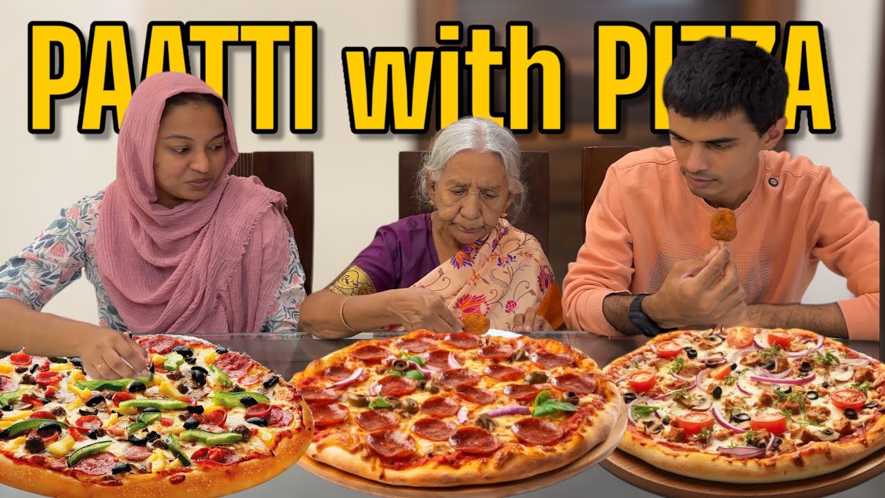 இத எதிர் பார்க்கல EATING PIZZA & JUNK FOODs with பாட்டி..😖