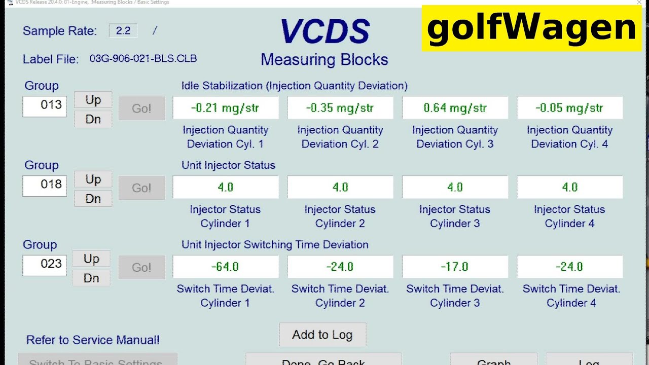 Check Injectors via VCDS-VAG