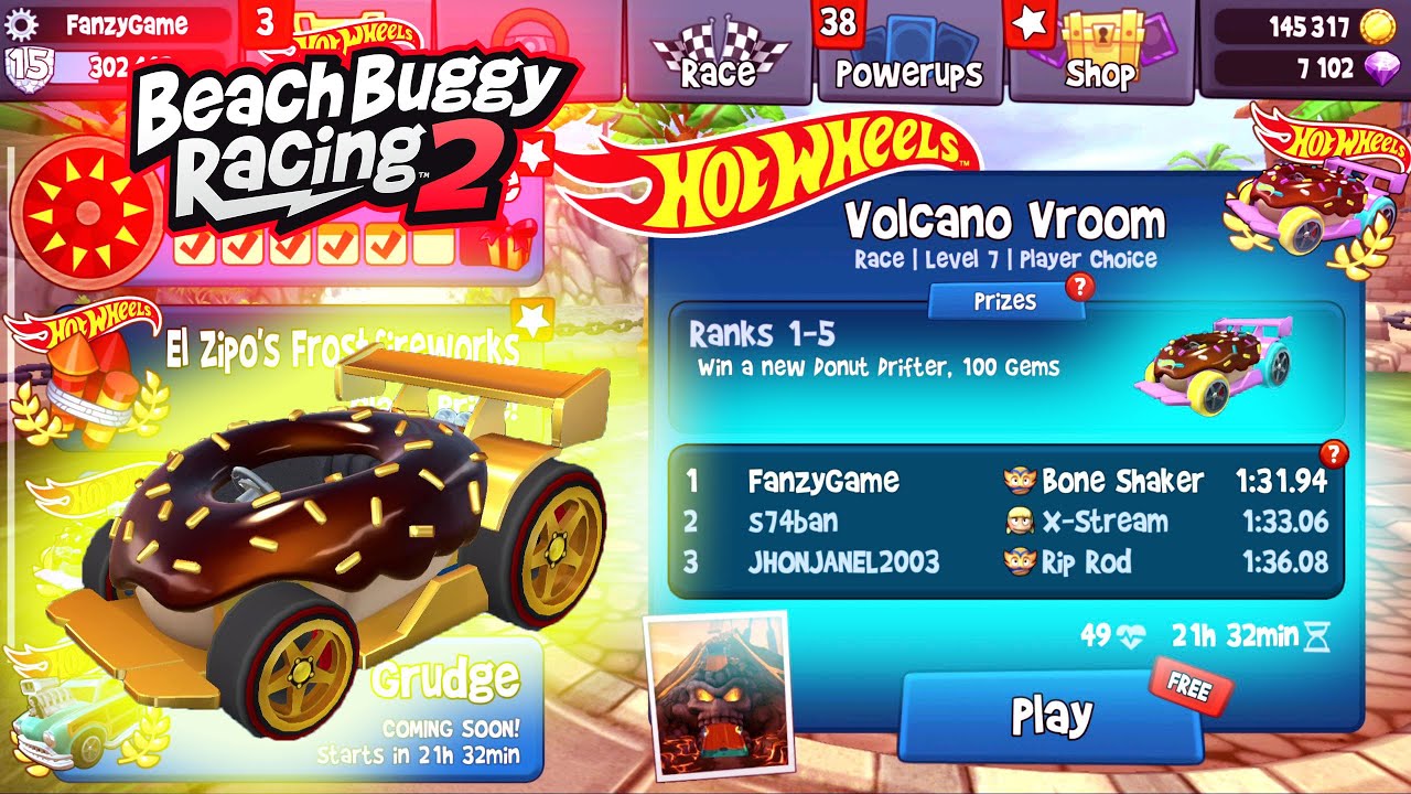 Donut Drifter Tournament - Hotwheels - Beach Buggy Racing 2