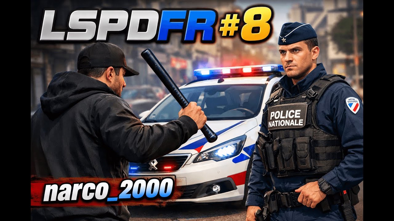 UN INDIVIDU M ATTAQUE AVEC UNE MATRAQUE AVEC LA POLICE NATIONAL SUR  #LSPDFR 8
