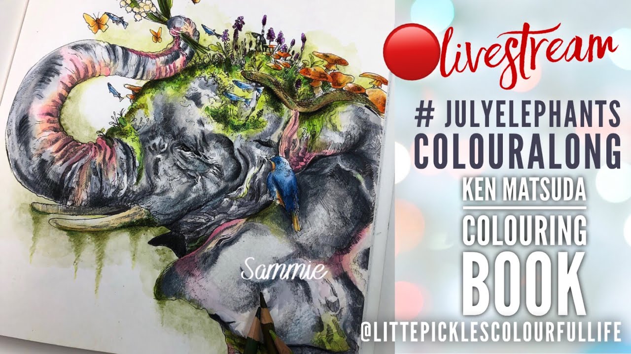 LIVESTREAM | #JulyElephantsColourAlong In Ken Matsuda's Colouring Book