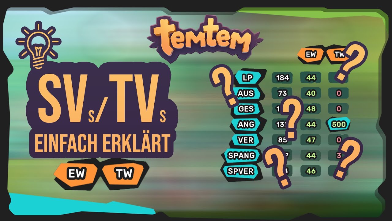 TEMTEM: Anfängerguide zu den Stats! Was sind EW und TW?