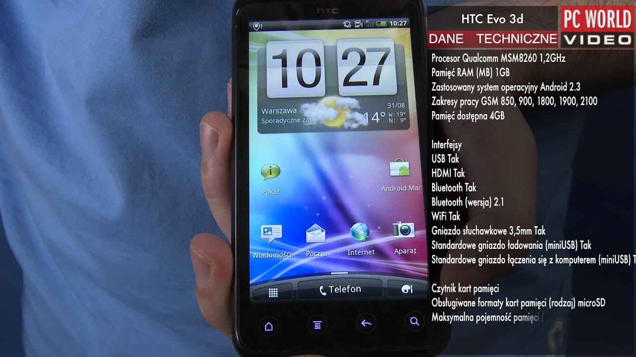 HTC Evo 3D - test PC World