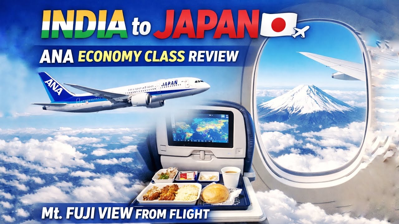 INDIA  to JAPAN 🇯🇵✈️ | ANA Economy Class Review | Mt. Fuji View from Flight🗻