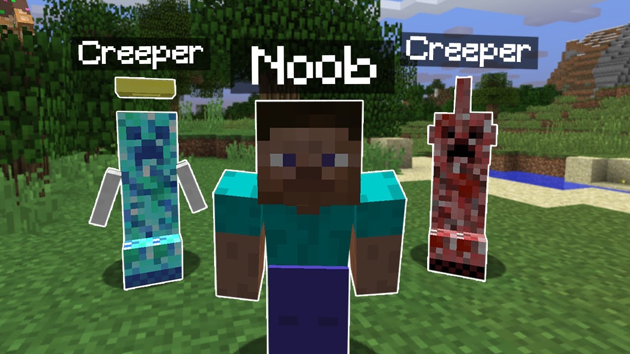 Je troll un Noob avec des Creeper Cheaté sur Minecraft