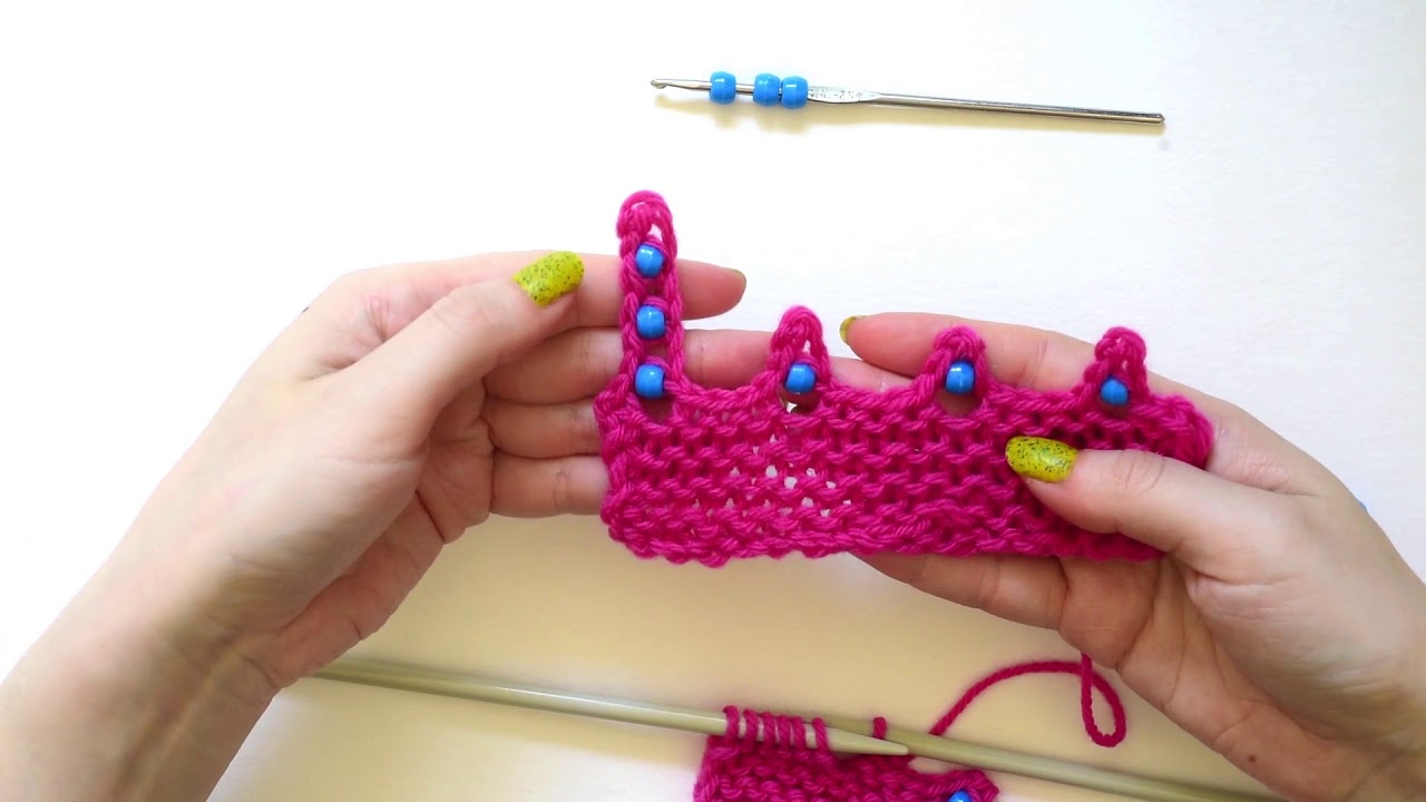 Knit Tips Picot Edition: Adding beads to a picot bind off with a crochet hook