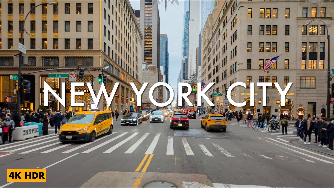 New York City 4K Drive | Midtown Manhattan Rush Hour (Day to Blue Hour)