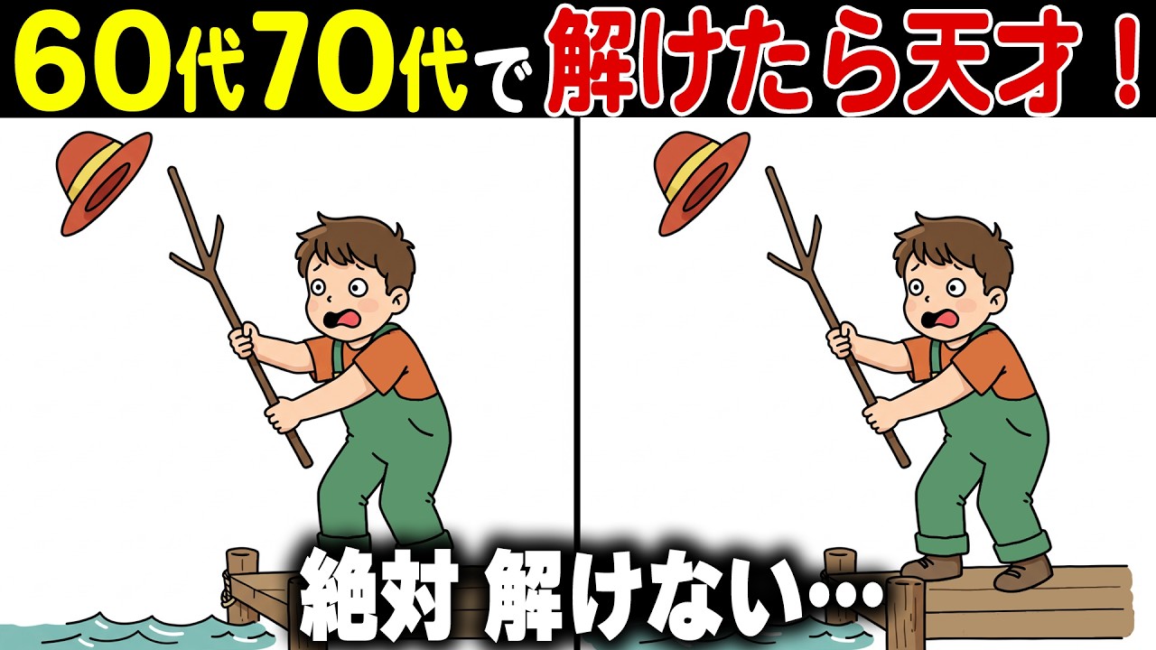 【間違い探し脳トレ】60代70代高齢者向け脳寿命を伸ばす無料クイズで頭の体操！【認知症予防/老化予防/記憶力】