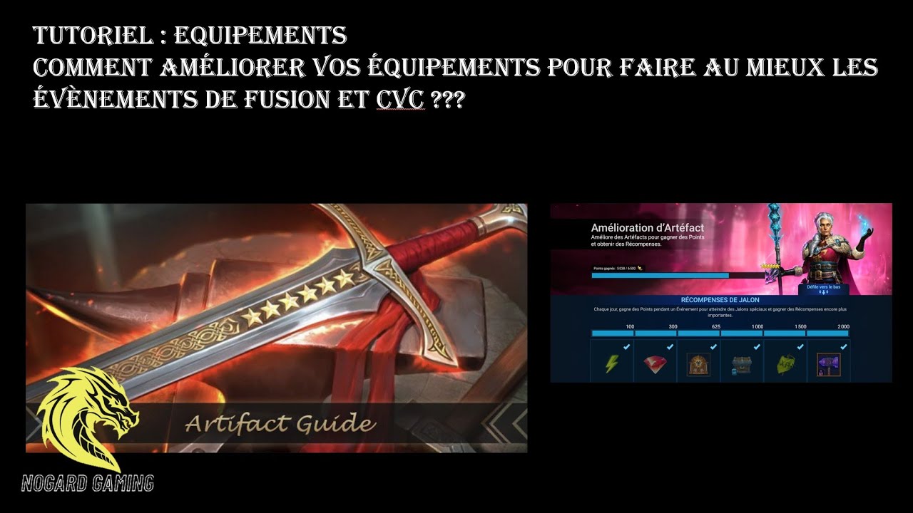 TUTORIEL : AMELIORATION D'ARTEFACTS POUR EVENEMENTS ET CVC POUR LES EARLY - RAID SHADOW LEGENDS !