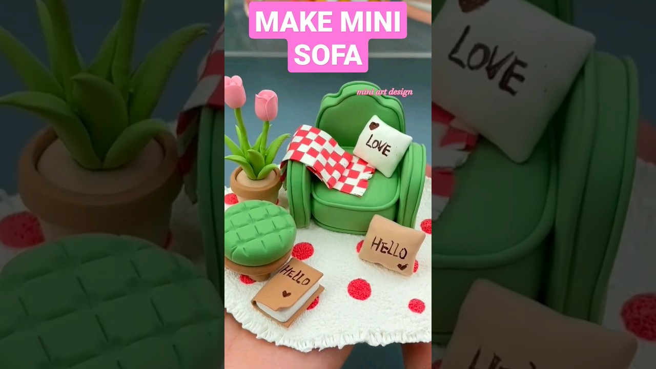 How to make mini sofa with clay 